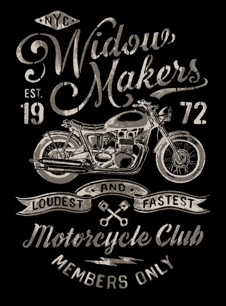 Hand Painted Vintage Motorcycle Graphic