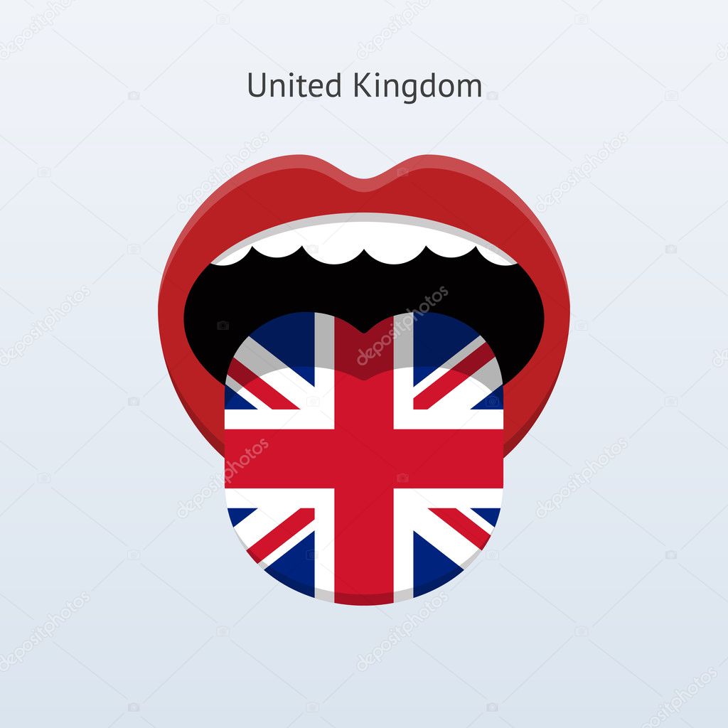 Idioma do Reino Unido. língua humana abstrata — Vetor de Stock