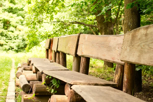 Benches of wooden trunk