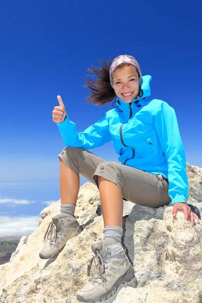 Hiker at mountain top summit — Stock Photo #22278117