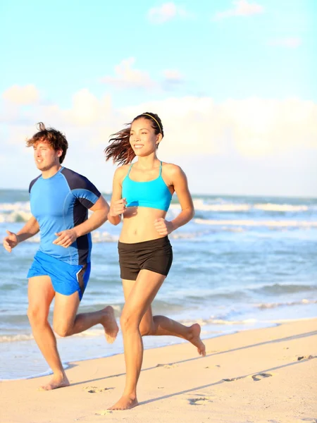 Sport couple running fitness