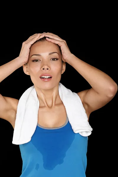 Fitness woman sweating