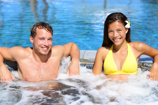 Achtervolging Doordringen De andere dag Hot tub - Couple in spa wellness jacuzzi - Stock Image - Everypixel