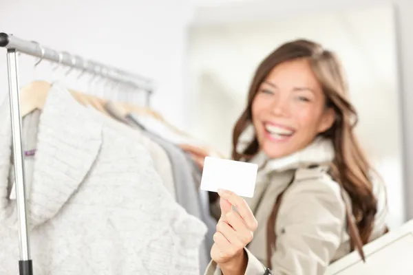 Gift card woman shopping clothes