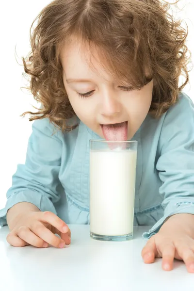 Kid drinks milk