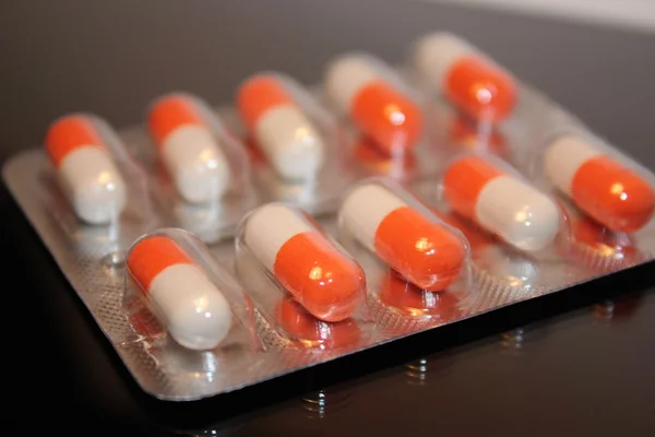 White-orange medical pills pack