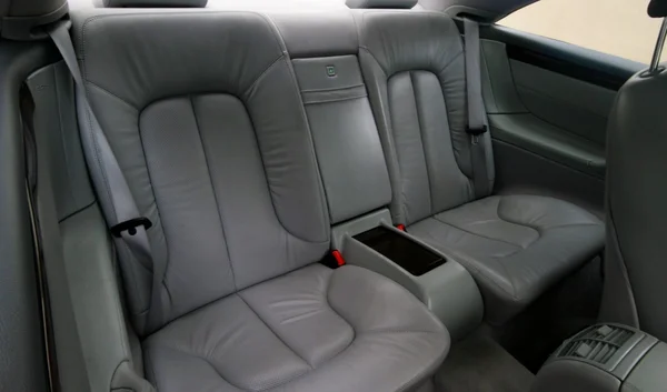 Rear gray leather vehicle seats