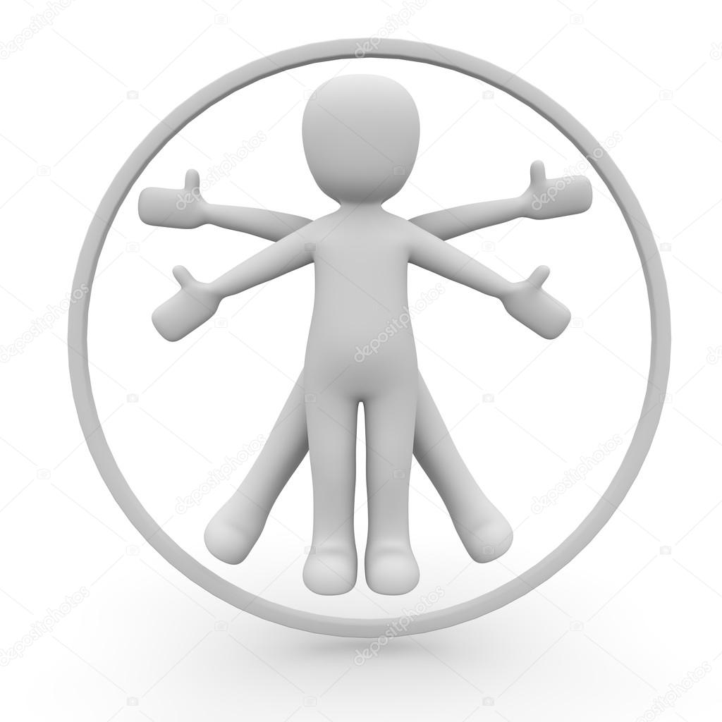 Leonardo man — Stock Photo © 3DAgentur 25821463