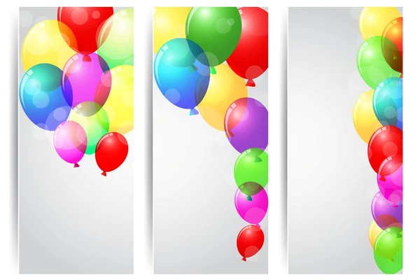 Festive balloons background with sky and clouds