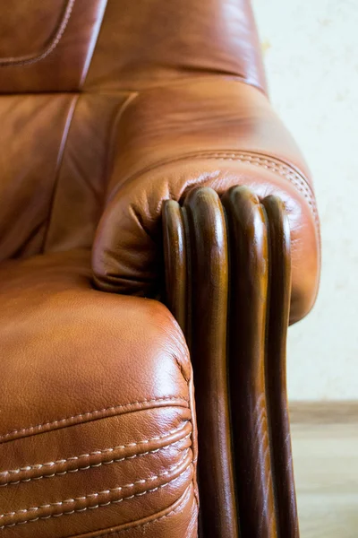 Vintage old leather sofa corner