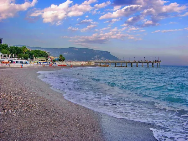 Sea ​​at sunset. Italy. summer. holidays. tourism. relaxation.