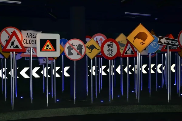 Automobile Museum. Turin. Italy. road signs