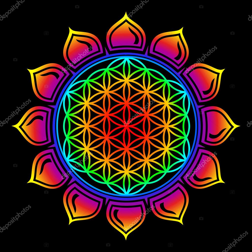 Flower of life Lotus flower symbol healing and harmony — Stock