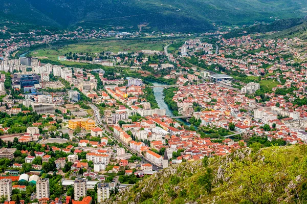 The view from high on the city of Mostar