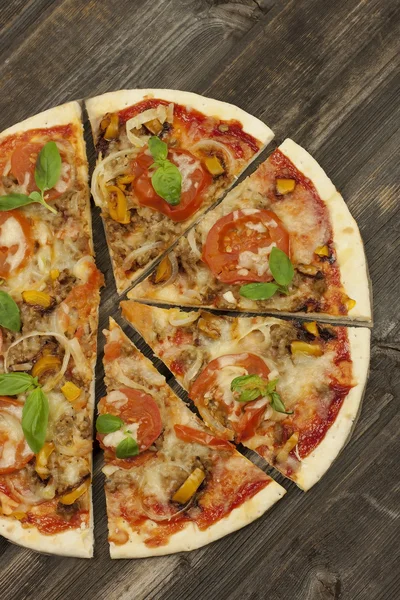 Fresh italian pizza, upper view