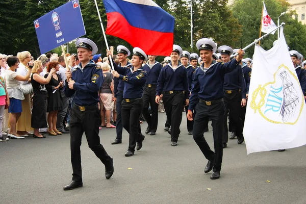 Parade Crew of the ship  during The Tall Ships Races Baltic 2013
