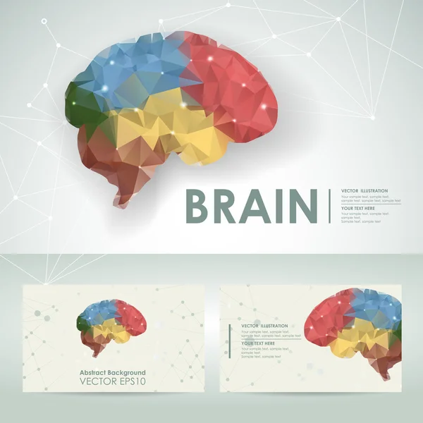 Brain science design element template with business card