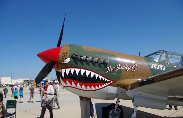 McGUIRE AIR FORE BASE-WRIGHTSTOWN, NEW JERSEY, USA-MAY 12: The nose art on a 1943 CURTISS WRIGHT P-40 aircraft is pictured during the base\'s Open House held on May 12, 2012.