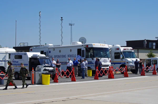 McGUIRE AIR FORE BASE-WRIGHTSTOWN, NEW JERSEY, USA-MAY 12: Special Operations Vehicles and Ambulances were on duty to handle any type of emergency during the base's Open House held on May 12, 2012.