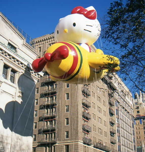 NEW YORK-NOV 22: A holiday tradition since 1924, the annual Macy\'s Thanksgiving Day Parade is seen by more than 3.5 million people. Pictured here in 2012 is the Hello Kitty balloon.