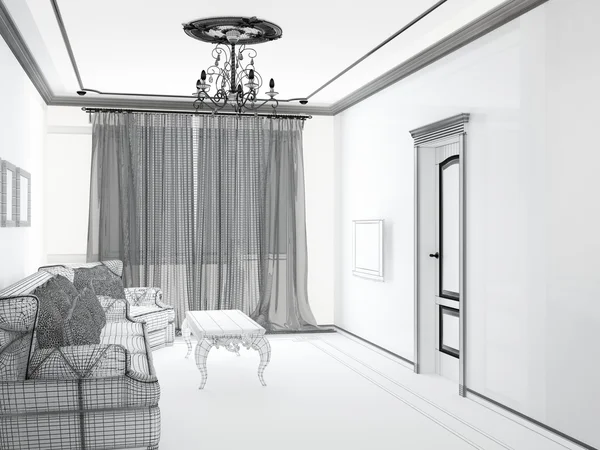 Sketch 3D of an interior living room