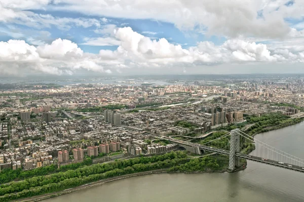 Hudson River from a helicopter, New York, USA.