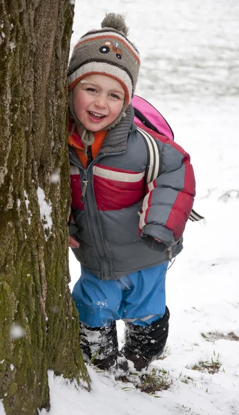 Child in winter park