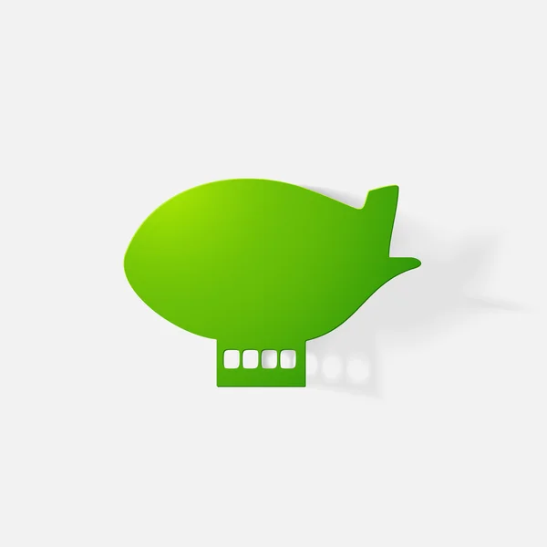 Paper clipped sticker: aircraft airship