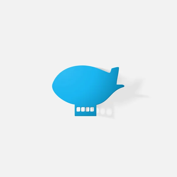 Paper clipped sticker: aircraft airship