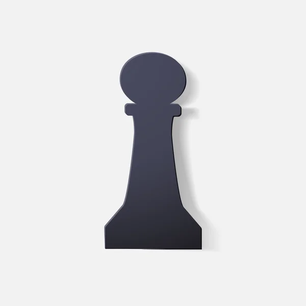 Paper clipped sticker: chess piece, pawn