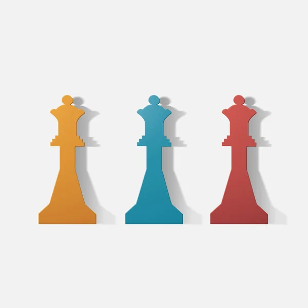Paper clipped sticker: chess figure, Queen