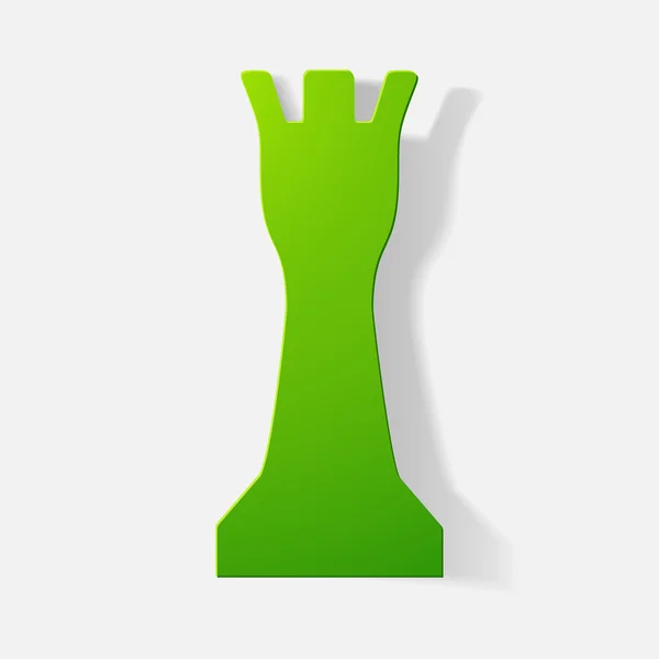 Paper clipped sticker: a chess piece, rook