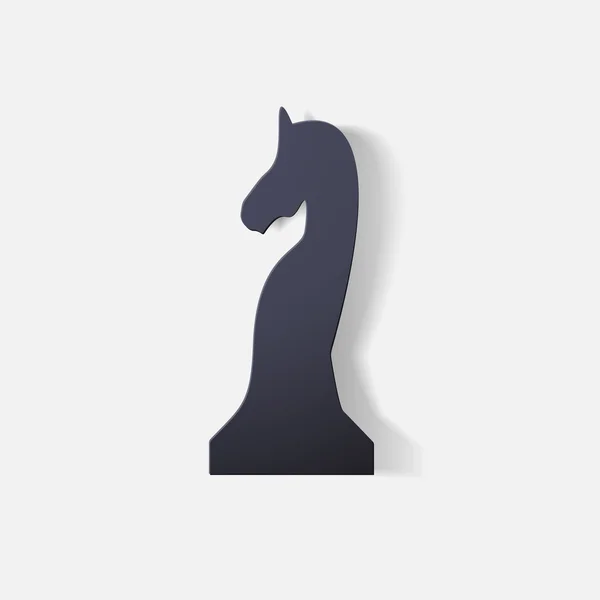 Paper clipped sticker: chess piece horse