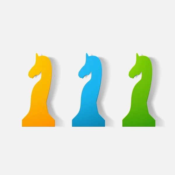 Paper clipped sticker: chess piece horse
