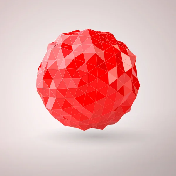 Abstract red sphere consisting of triangles vector