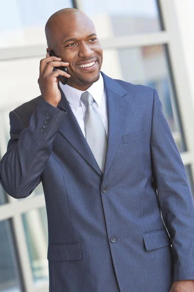 African American Businessman Talking on Cell Phone
