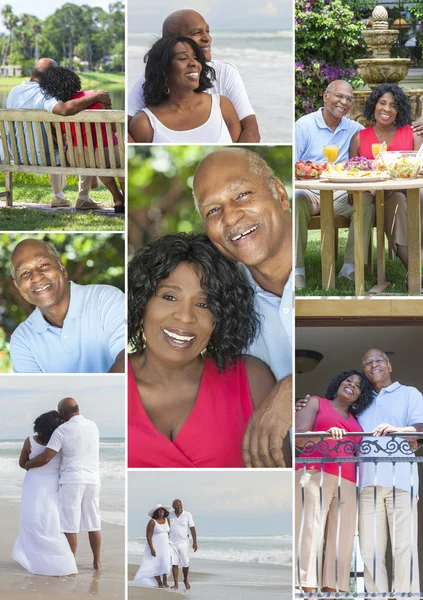 Montage Senior African American Couple Outside