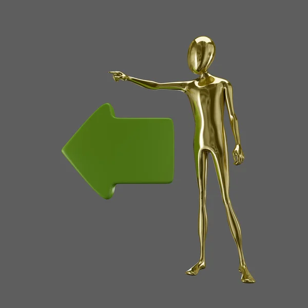 Gold humanoid with left arrow