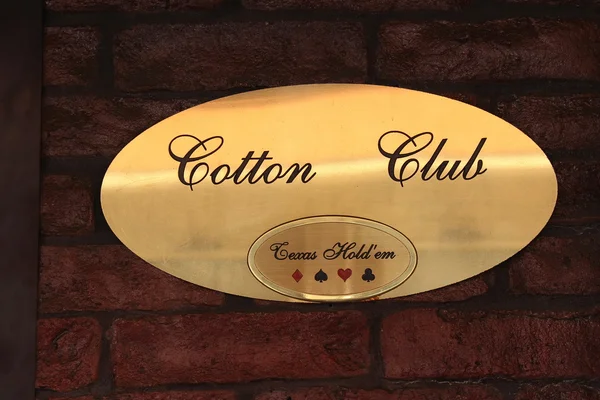 Cotton club brass plate