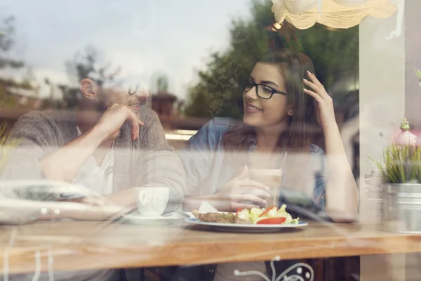 Couple on a date at restaurant