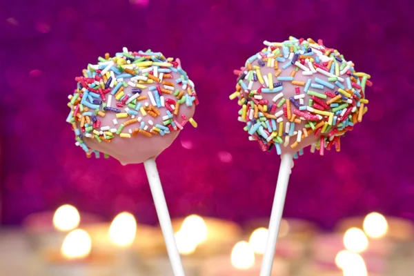 Cake pops decorated with colorful sprinkles