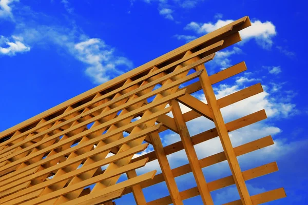 Wooden triangle roof frame
