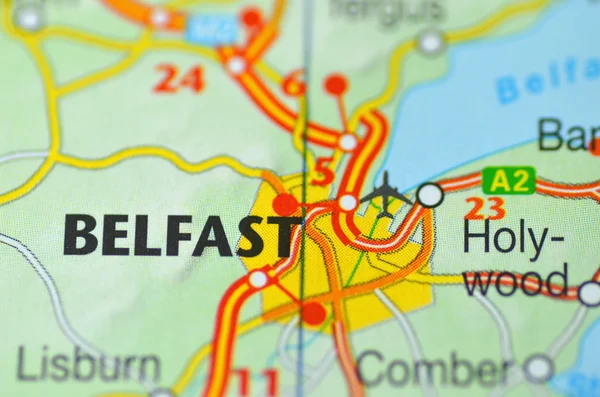 Belfast in Northern Ireland on the map