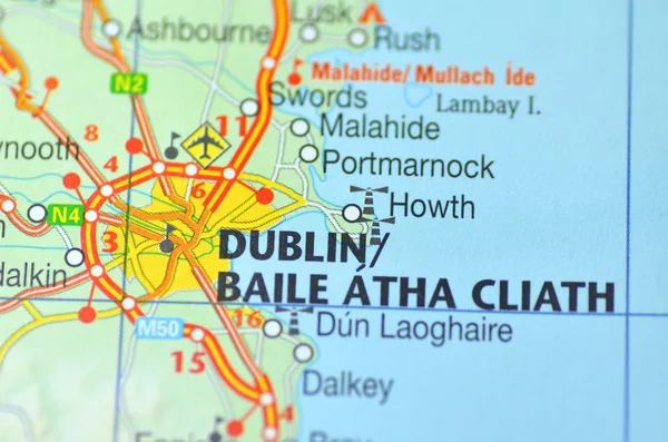 Dublin in Ireland on the map