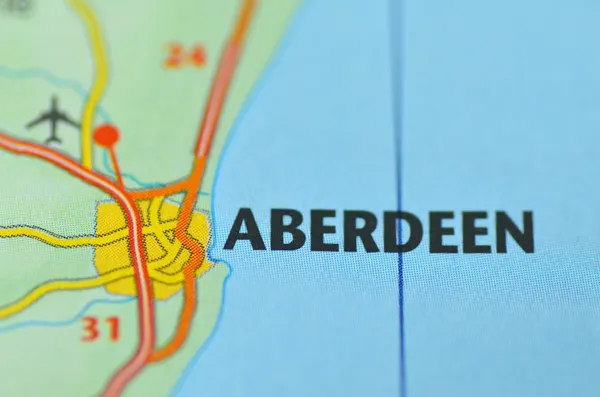 Aberdeen in Scotland on the map
