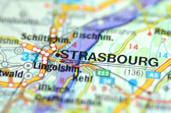 Strasbourg in France on the map