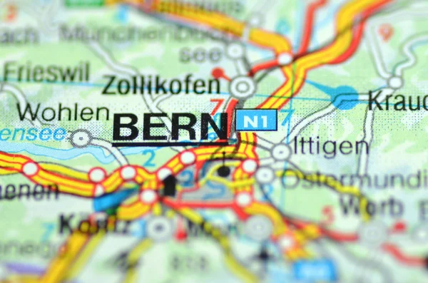 Bern in Switzerland on the map