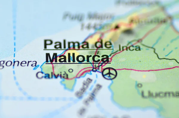 Palma de Mallorca in Spain on the map