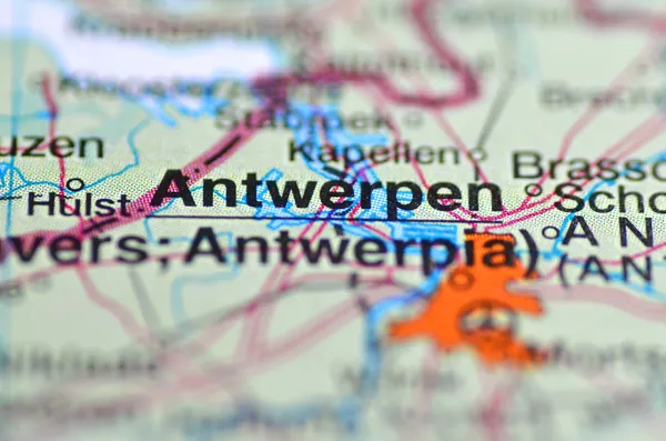 Antwerp in Belgium on the map