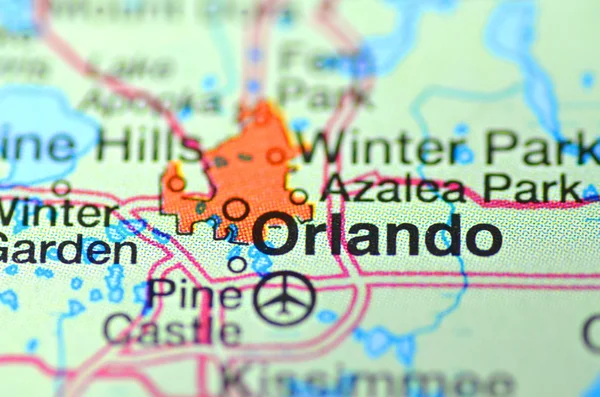 Orlando, Florida in the USA on the map